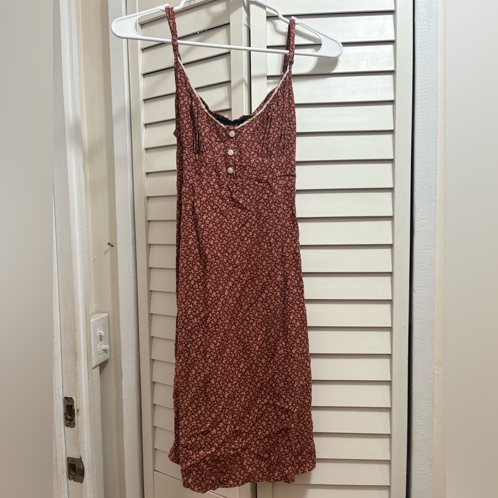 Brandy Melville Red Floral Midi Dress